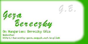 geza bereczky business card